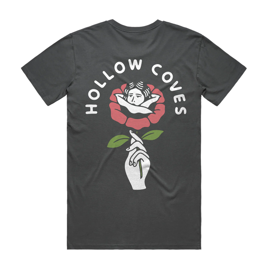 Hollow Coves / Flower Tee (Charcoal) - Merch Jungle - Official Hollow Coves band t-shirts and band merch.