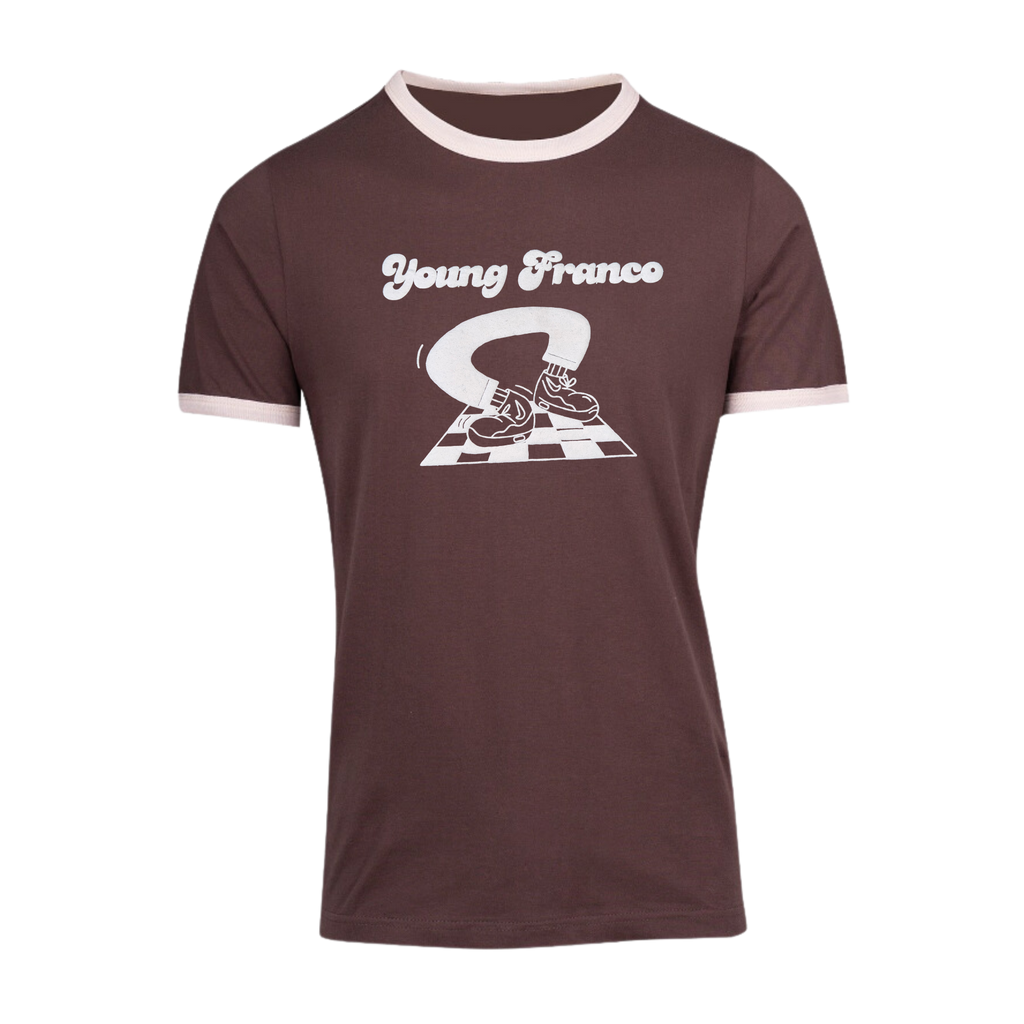 Brown Drancefloor Ringer Tee - Merch Jungle - Official Young Franco band t-shirts and band merch.