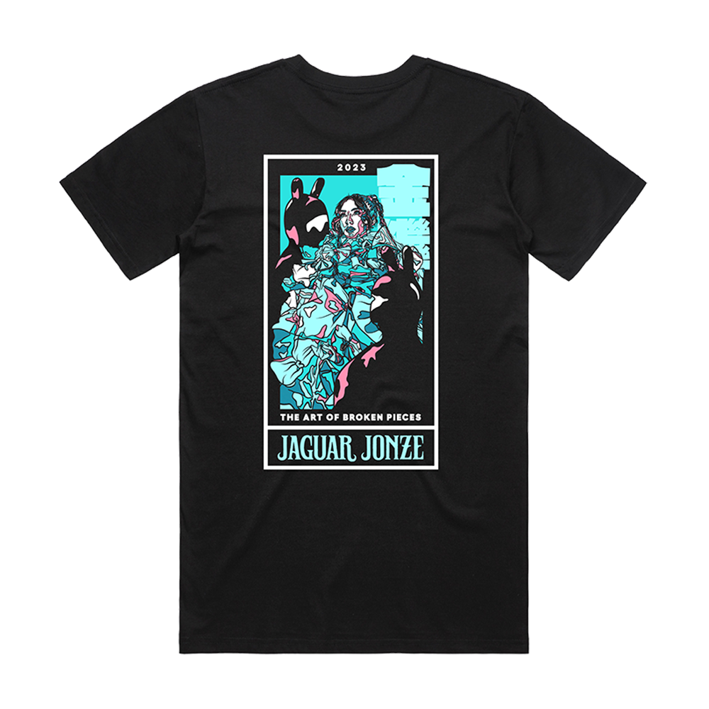 Jaguar Jonze | The Art of Broken Pieces Black T-Shirt - Merch Jungle - Official Jaguar Jonze band t-shirts and band merch.
