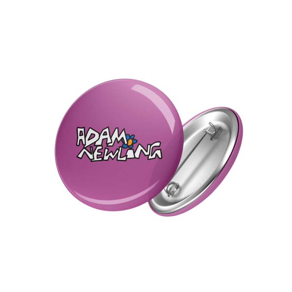 Adam Newling - Logo - Pink 1 inch Badge Space Mirror Merch
