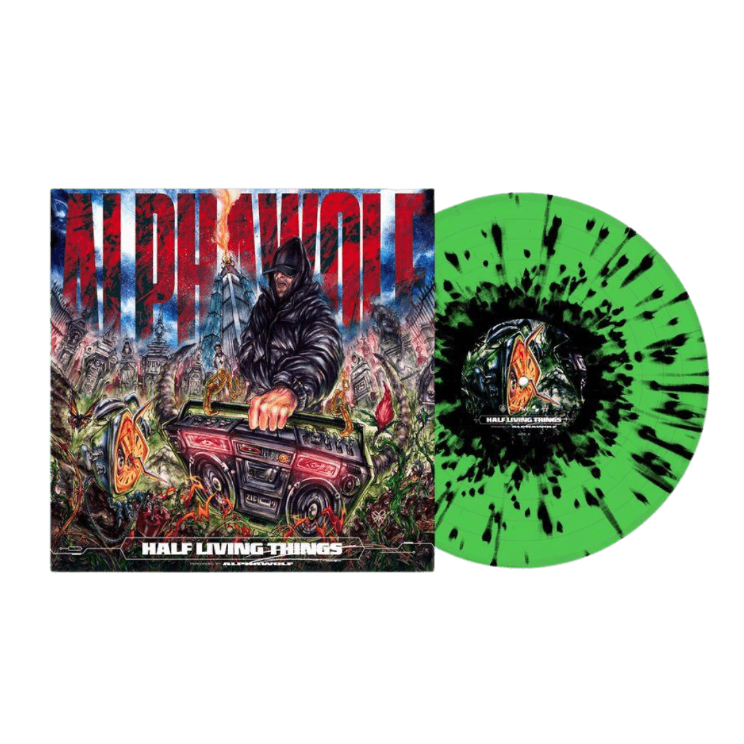 Alpha Wolf / Half Living Things (Transparent Green with Black Splatter