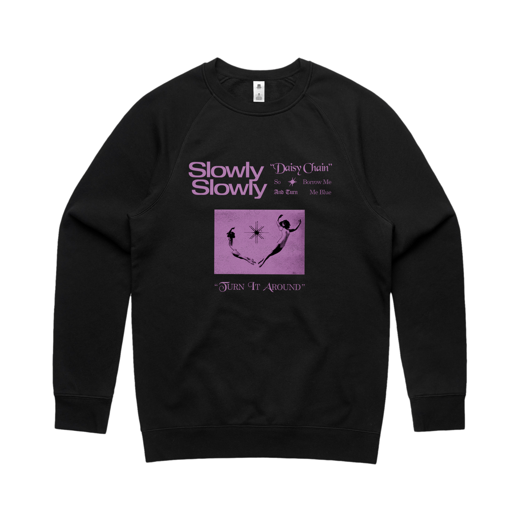 Turn It Around Crewneck (Black) - Merch Jungle - Official Slowly Slowly band t-shirts and band merch.