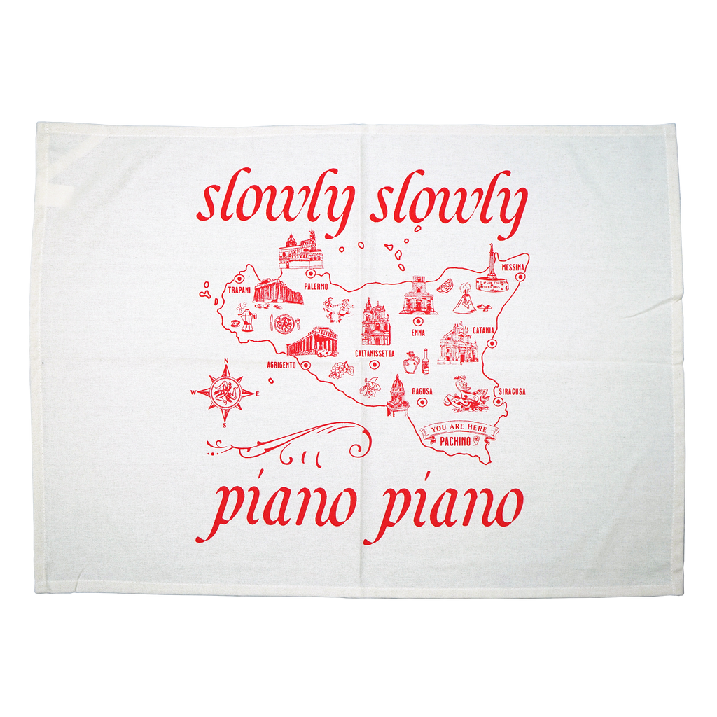 Café Di Slowly Tea Towel - Merch Jungle - Official Slowly Slowly band t-shirts and band merch.
