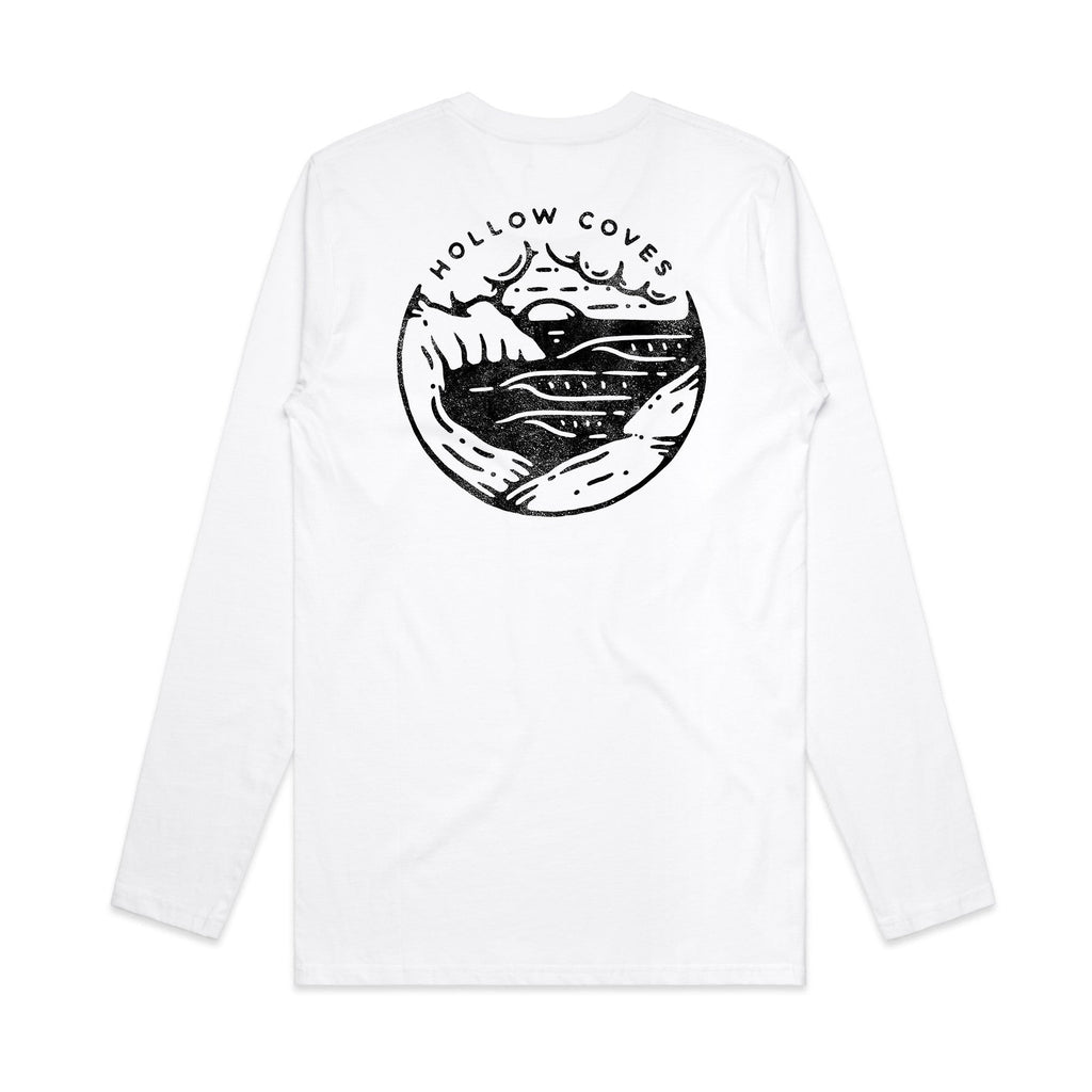 Hollow Coves / Circle Logo Longsleeve (White) - Merch Jungle - Official Hollow Coves band t-shirts and band merch.