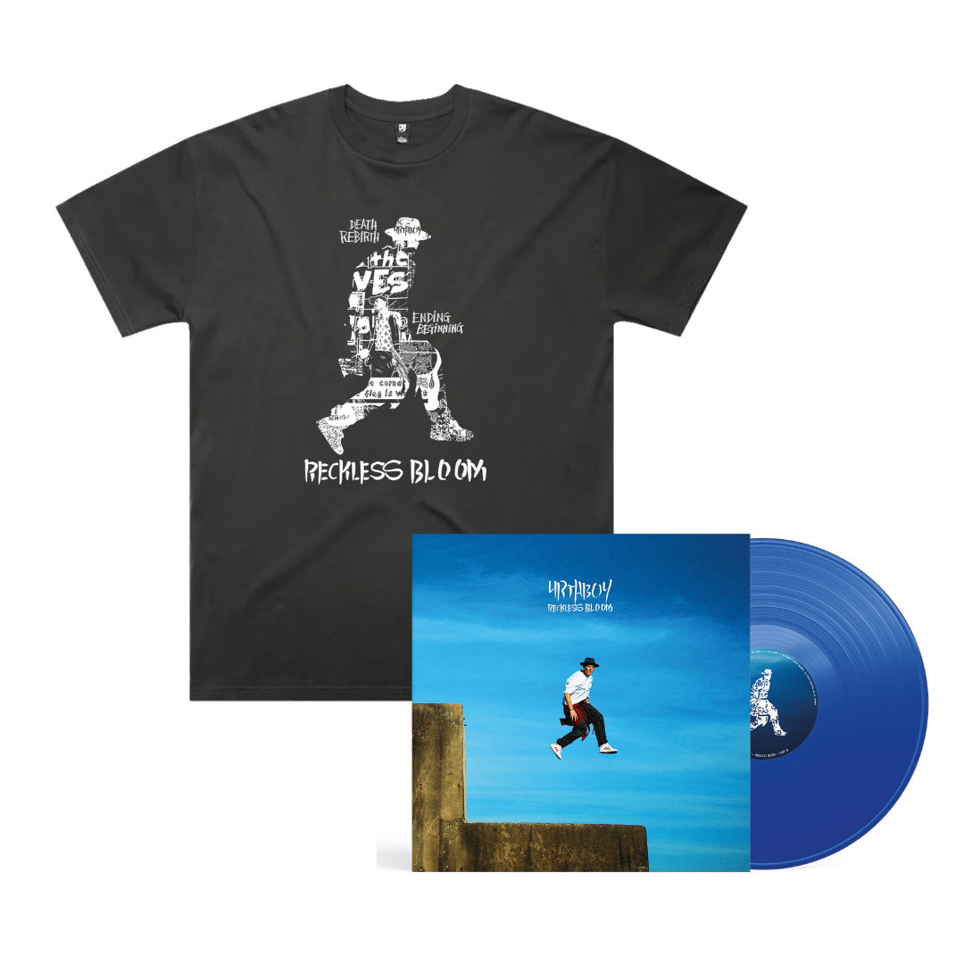 Urthboy / Reckless Bloom Blue Vinyl + Tee - Merch Jungle - Official Urthboy music and merch