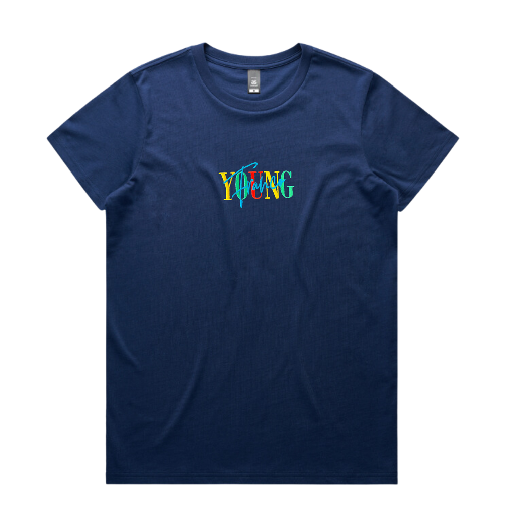 Navy Embroidery Tee - Merch Jungle - Official Young Franco band t-shirts and band merch.