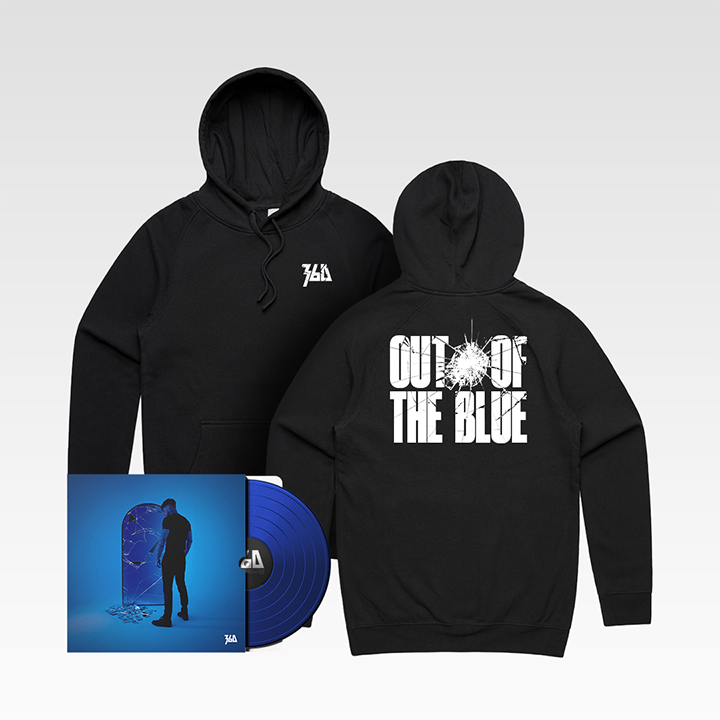 360 / Out Of The Blue Blue Vinyl + Black Hoodie Bundle - Merch Jungle - Official 360 music and merch