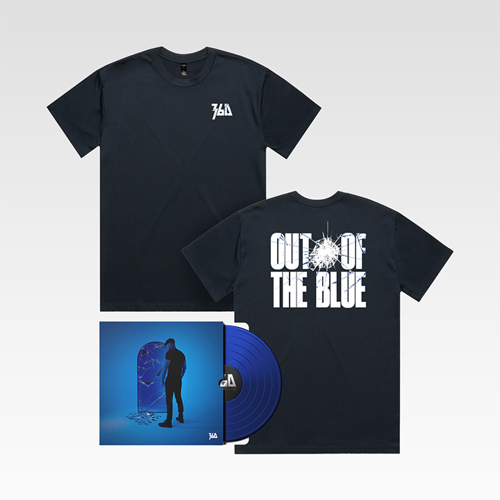360 / Out Of The Blue - Blue Vinyl + Tee Bundle - Merch Jungle - Official 360 music and merch