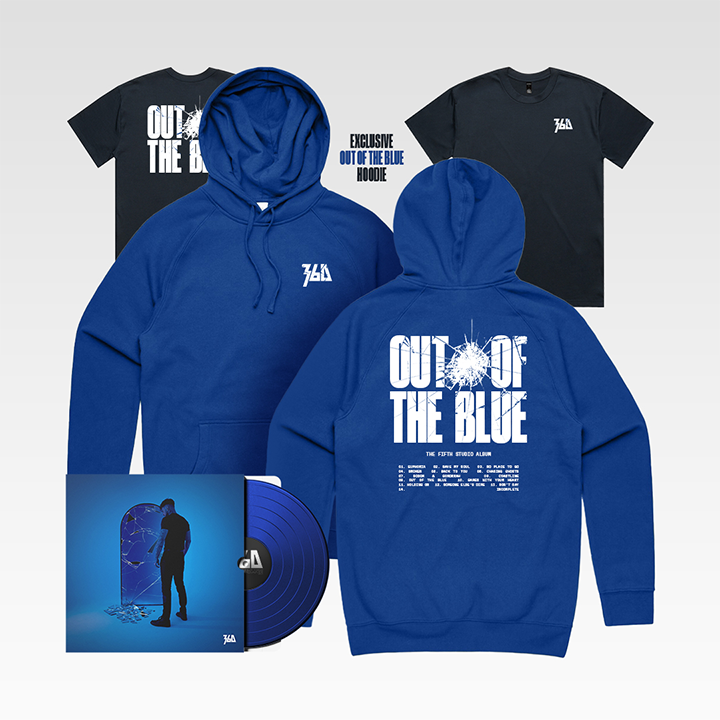 360 / Out Of The Blue - Blue Vinyl + Tee + Limited Edition Blue Hoodie Bundle - Merch Jungle - Official 360 music and merch
