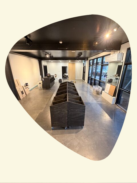 Jungle HQ record store interior and vinyl display units