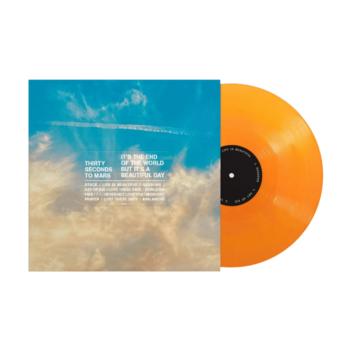 Thirty Seconds To Mars / It's The End Of The World But It's A Beautiful Day (Orange Vinyl) - Merch Jungle - Official Thirty Seconds To Mars music and merch
