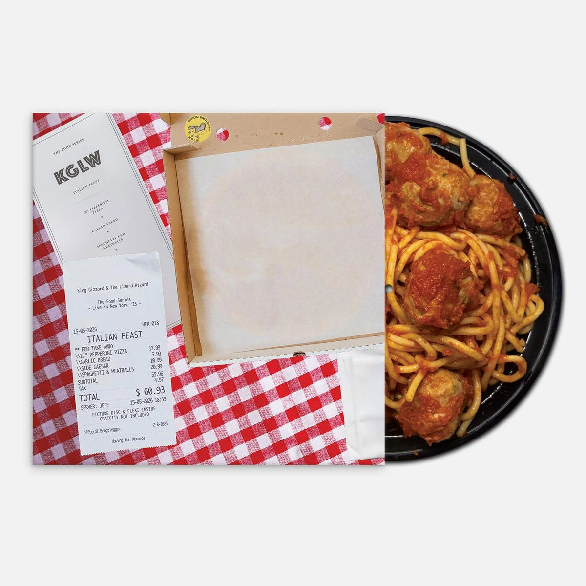King Gizzard & The Lizard Wizard / Italian Feast (Deluxe Edition, Italian Feast Pizza & Spaghetti + Meatballs Picture Disc Vinyl) - Merch Jungle - Official King Gizzard and The Lizard Wizard music and merch
