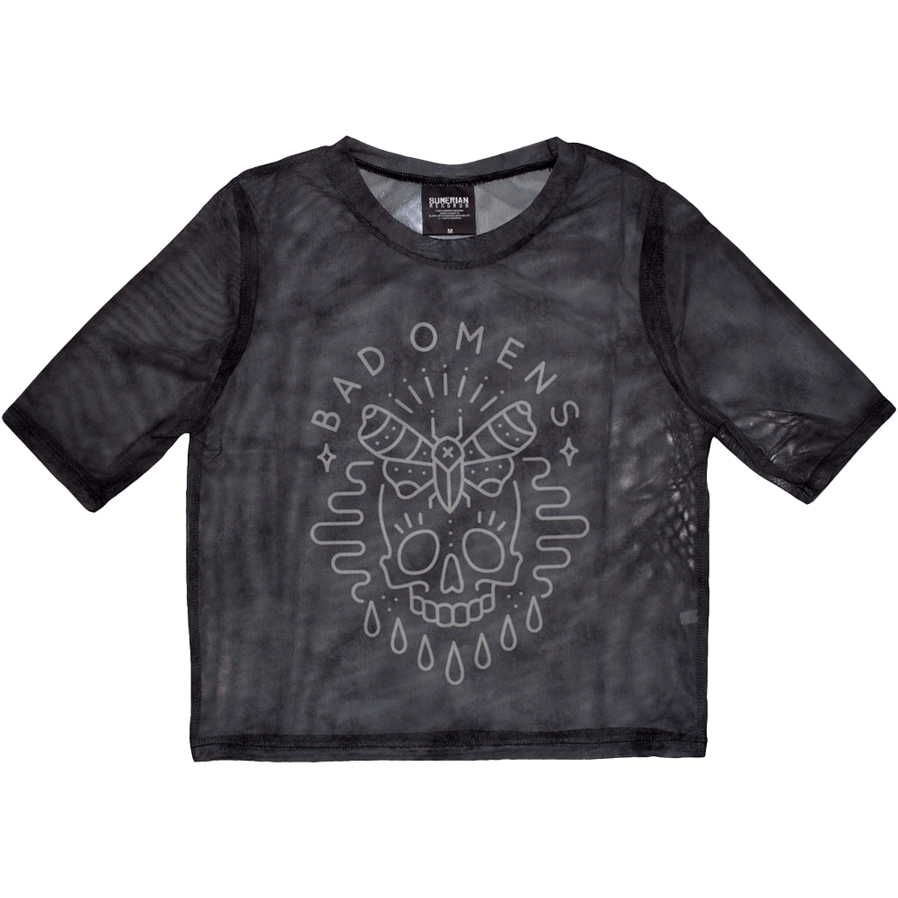 Bad Omens / Moth Skull Ladies Crop (Mesh) - Merch Jungle - Official Bad Omens music and merch