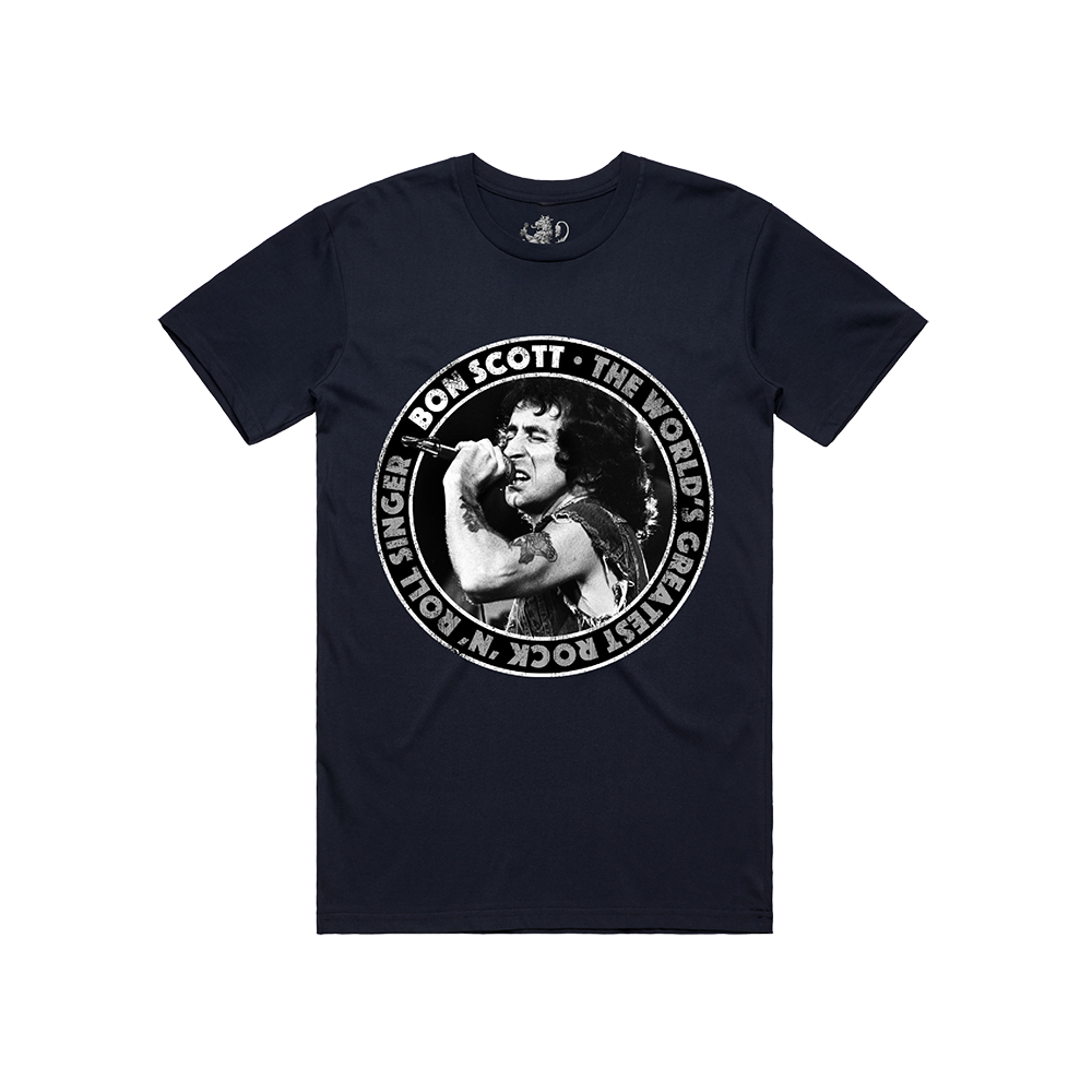 Bon Scott / World's Greatest Tee - Merch Jungle - Official Bon Scott band t-shirts and band merch.