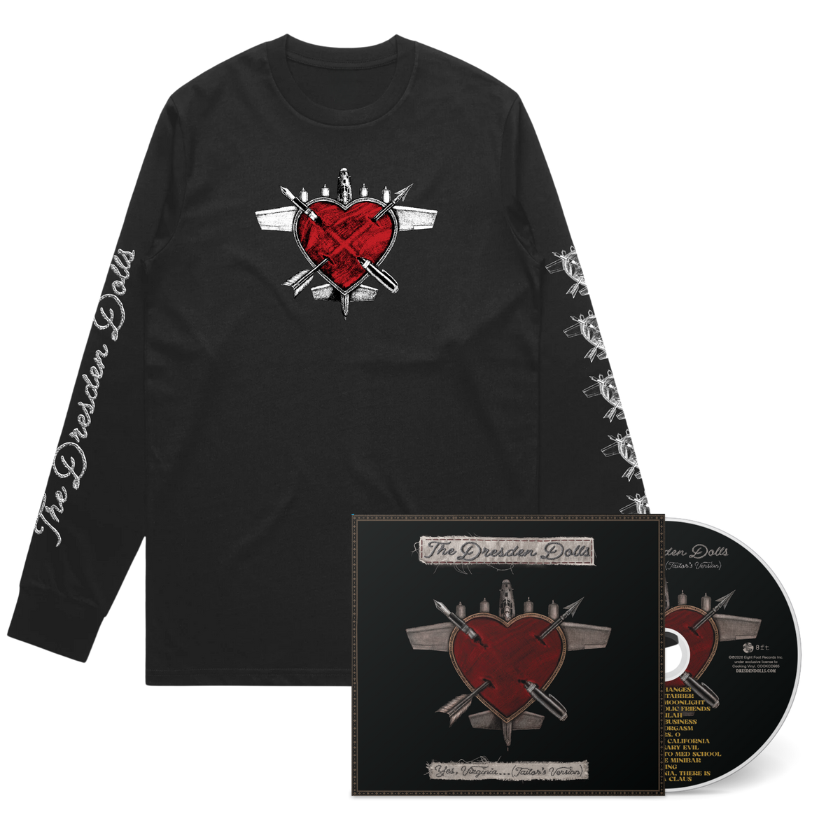 The Dresden Dolls / Yes, Virginia…(Tailor’s Version) Deluxe Digipack CD + Heartplane Longsleeve - Merch Jungle - Official Dresden Dolls music and merch