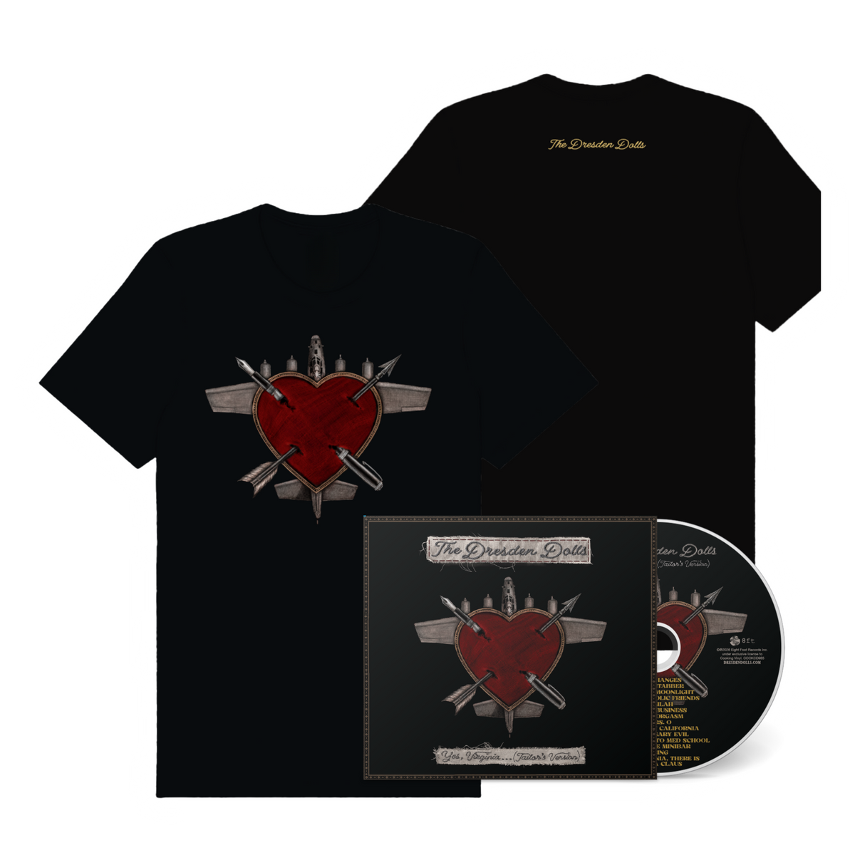 The Dresden Dolls / Yes, Virginia…(Tailor’s Version) Deluxe Digipack CD + Heartplane T-Shirt - Merch Jungle - Official Dresden Dolls music and merch