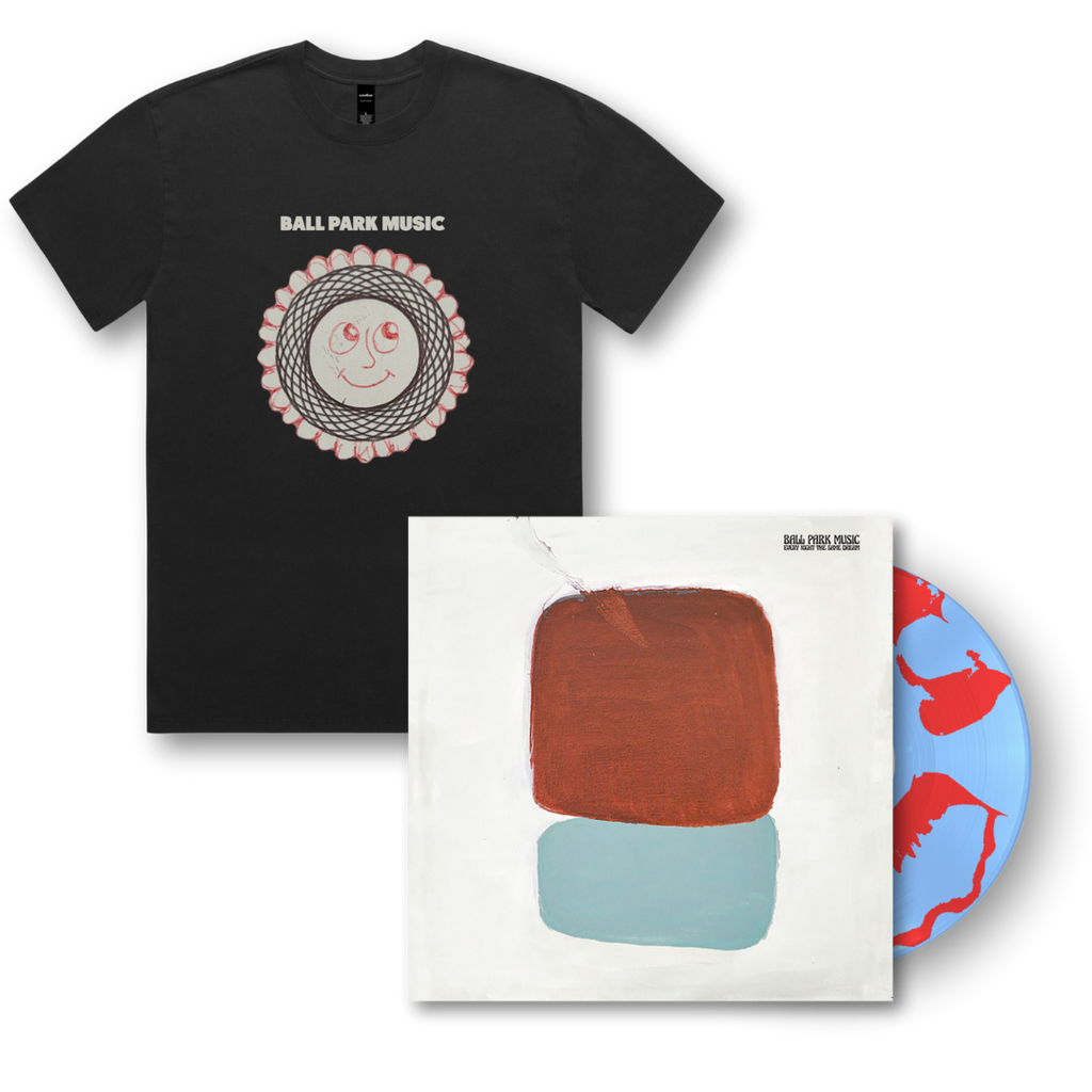 Ball Park Music / Every Night the Same Dream (Limited Edition Sky Blue/Red Vinyl) + Smiley Tee Bundle - Merch Jungle - Official Ball Park Music music and merch