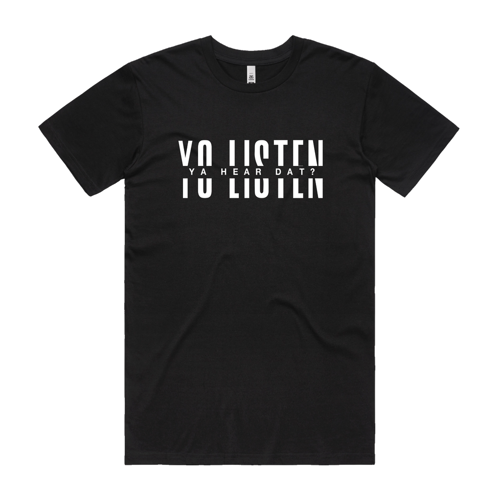 Flowdan / Yo Listen Tee - Merch Jungle - Official Merch Jungle  band t-shirts and band merch.