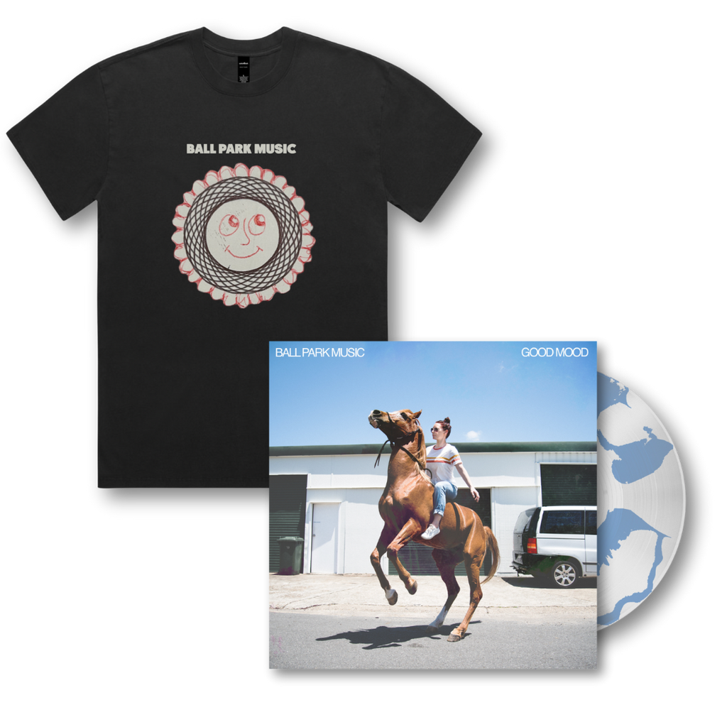Ball Park Music / GOOD MOOD (Limited Edition White/Sky Blue Vinyl) + Smiley Tee Bundle - Merch Jungle - Official Ball Park Music music and merch