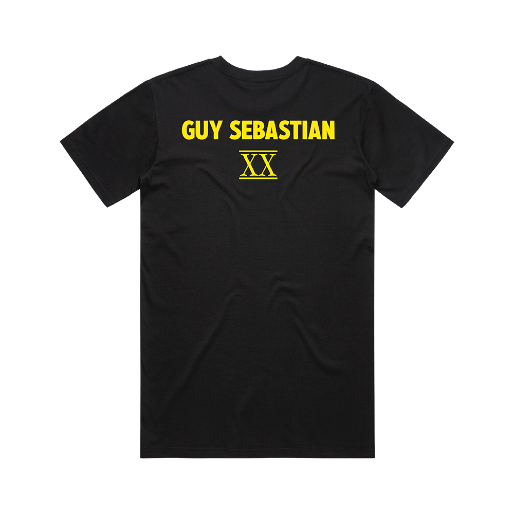 Guy Sebastian / XX Tour Tee (Yellow) - Merch Jungle - Official Guy Sebastian band t-shirts and band merch.