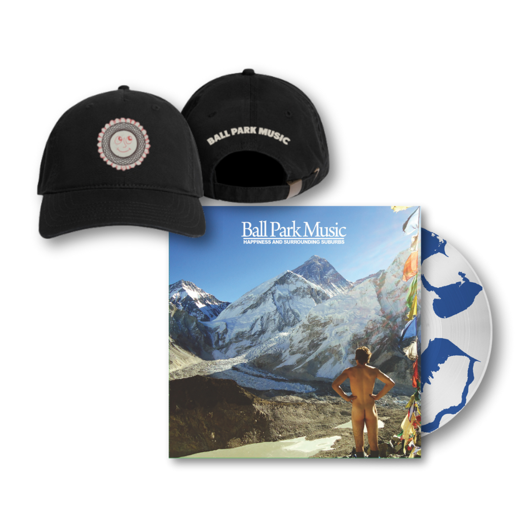 Ball Park Music / Happiness and Surrounding Suburbs (Limited Edition White/Dark Blue Vinyl) + Smiley Cap Bundle - Merch Jungle - Official Ball Park Music music and merch