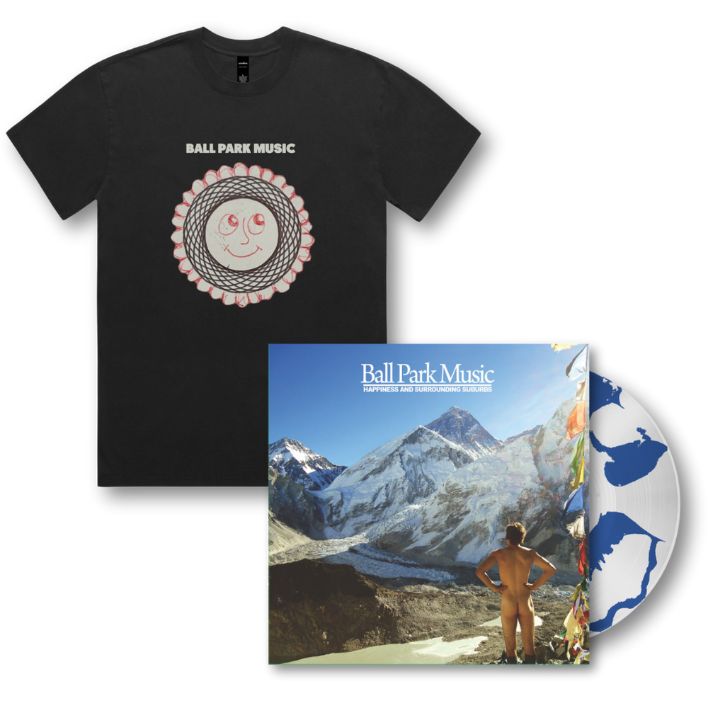 Ball Park Music / Happiness and Surrounding Suburbs (Limited Edition White/Dark Blue Vinyl) + Smiley Tee Bundle - Merch Jungle - Official Ball Park Music music and merch