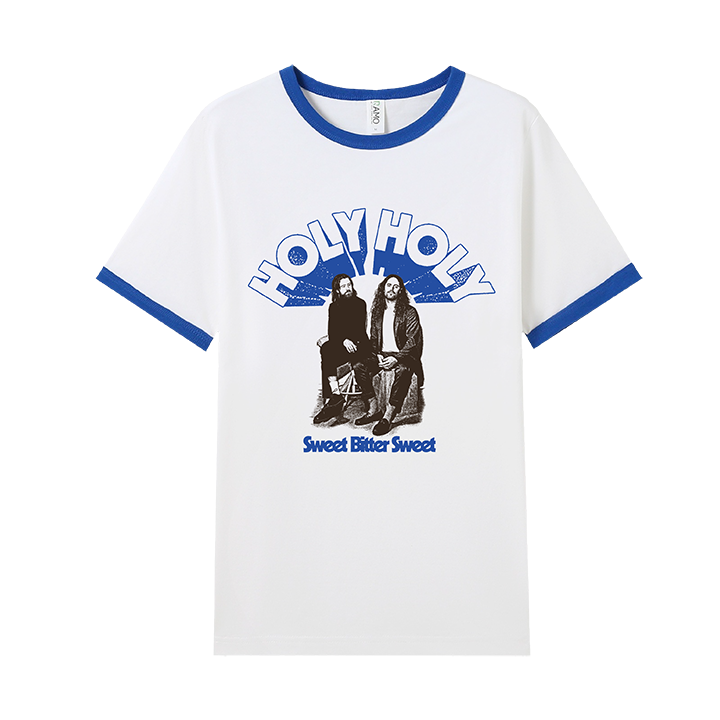 Holy Holy / Grand Hiatus Tour Ringer Tee (White/Royal) - Merch Jungle - Official Holy Holy music and merch