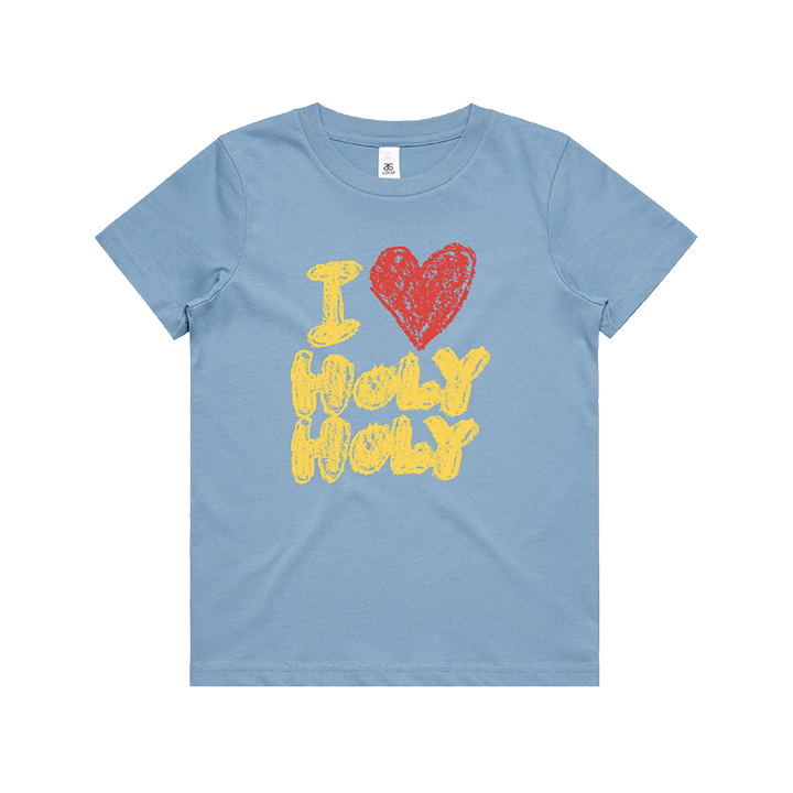 Holy Holy / I Love Holy Holy Kids Tee (Blue) - Merch Jungle - Official Holy Holy music and merch