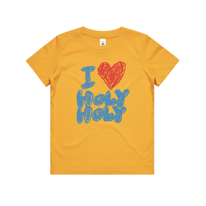 Holy Holy / I Love Holy Holy Kids Tee (Gold) - Merch Jungle - Official Holy Holy music and merch