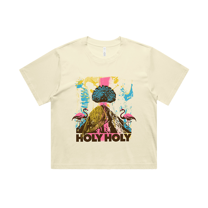 Holy Holy / Grand Hiatus Tour Wo's Crop Tee (Butter) - Merch Jungle - Official Holy Holy music and merch