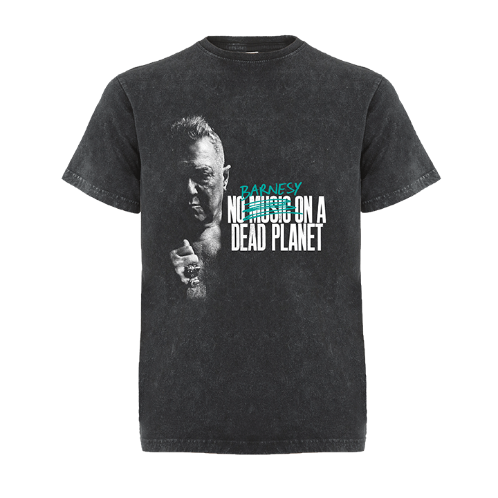 Jimmy Barnes / No Music On A Dead Planet Tee (Vintage Black) + Defiant Digital Download - Merch Jungle - Official Green Music music and merch