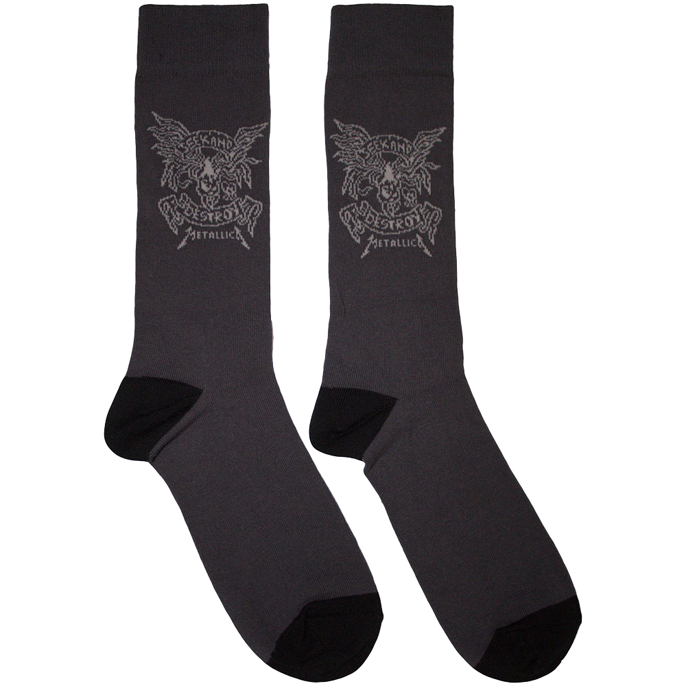 Metallica / Seek & Destroy Socks (Charcoal Grey) (UK Size 6 - 11) - Merch Jungle - Official Metallica music and merch