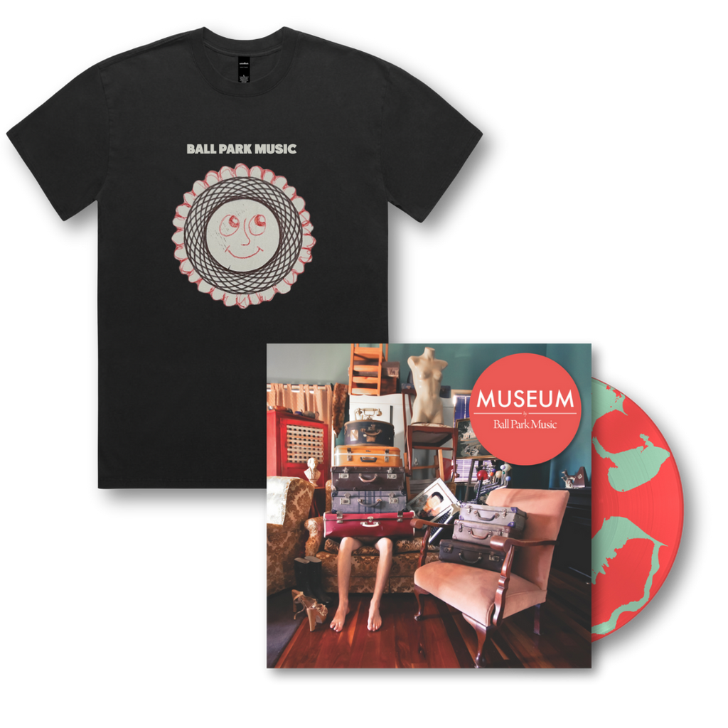 Ball Park Music / Museum (Limited Edition Red/Eucalyptus Green Vinyl) + Smiley Tee Bundle - Merch Jungle - Official Ball Park Music music and merch