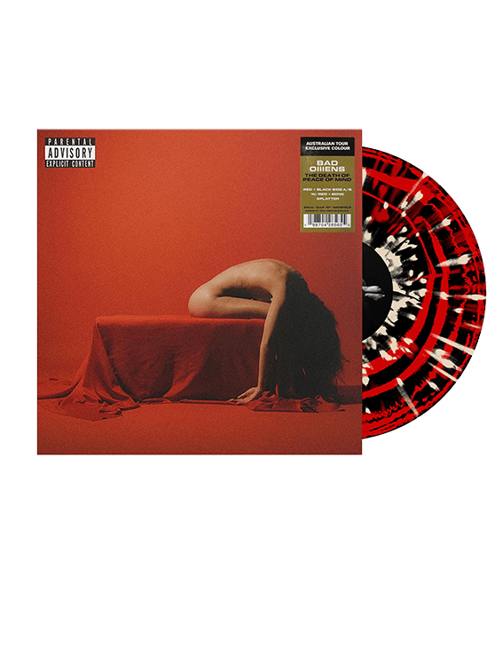 Bad Omens / The Death Of Peace Of Mind Red/Black Splatter (Australia tour exclusive) [SIGNED] - Merch Jungle - Official Bad Omens music and merch