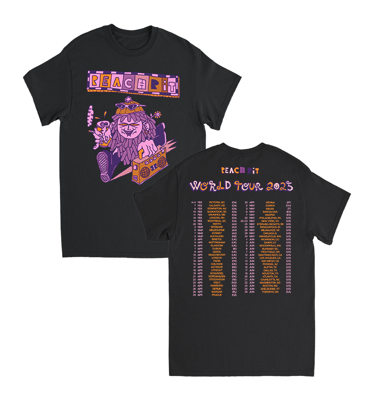 Peach Pit / 2025 Tour Tee - Merch Jungle - Official Peach Pit Australia music and merch