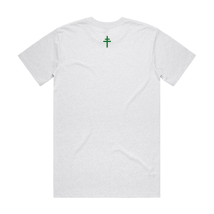 President / Look Away Tee (White Marle) - Merch Jungle - Official President music and merch