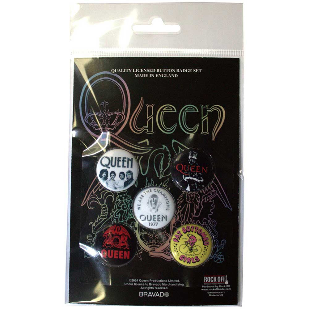 Queen / Fat Bottomed Girls Button Badge Pack - Merch Jungle - Official Queen music and merch
