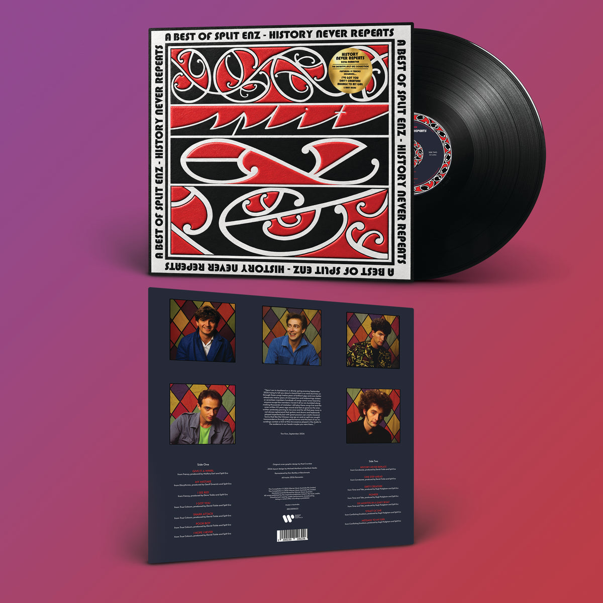 Split Enz / History Never Repeats Black Vinyl - Merch Jungle - Official Split Enz music and merch