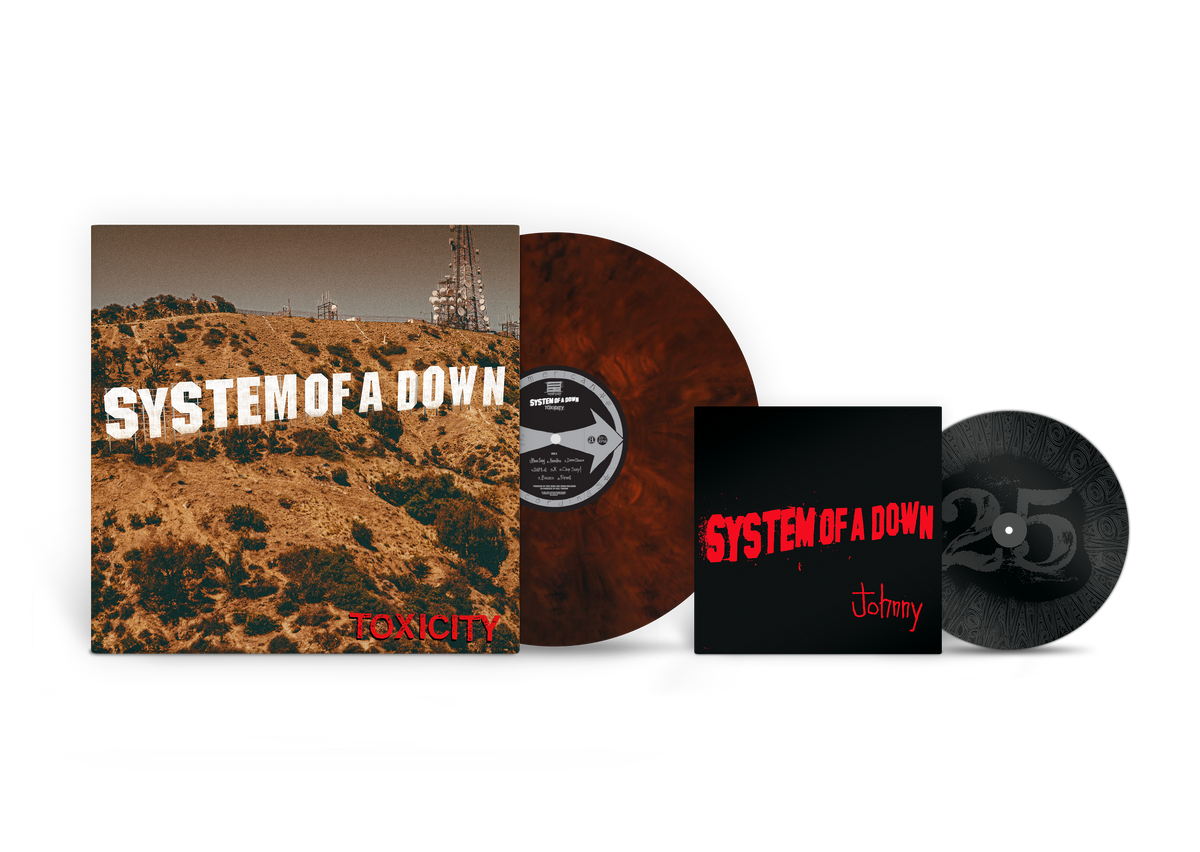 System Of A Down / Toxicity (Burgundy Shadow 25th Anniversary Edition with 7" Johnny Single) - Merch Jungle - Official System of a Down music and merch