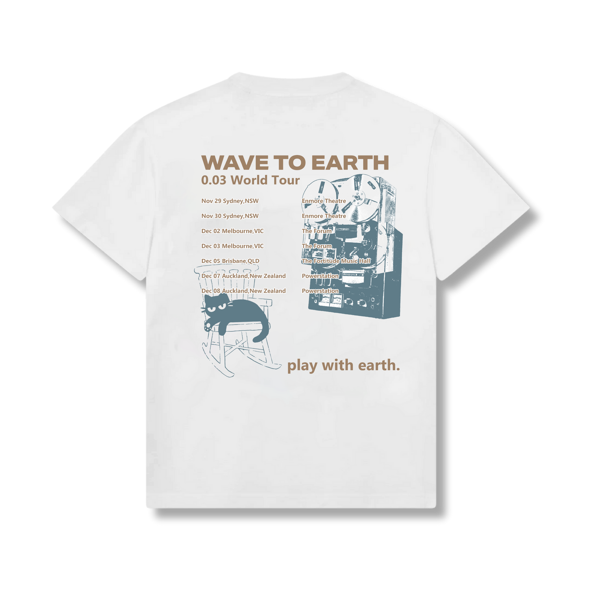 wave to earth / Tour Tee (White)