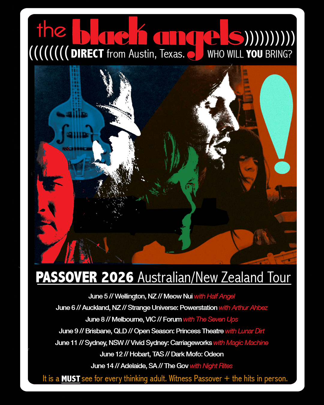 The Black Angels / Tour Poster (signed) - Merch Jungle - Official The Black Angels music and merch