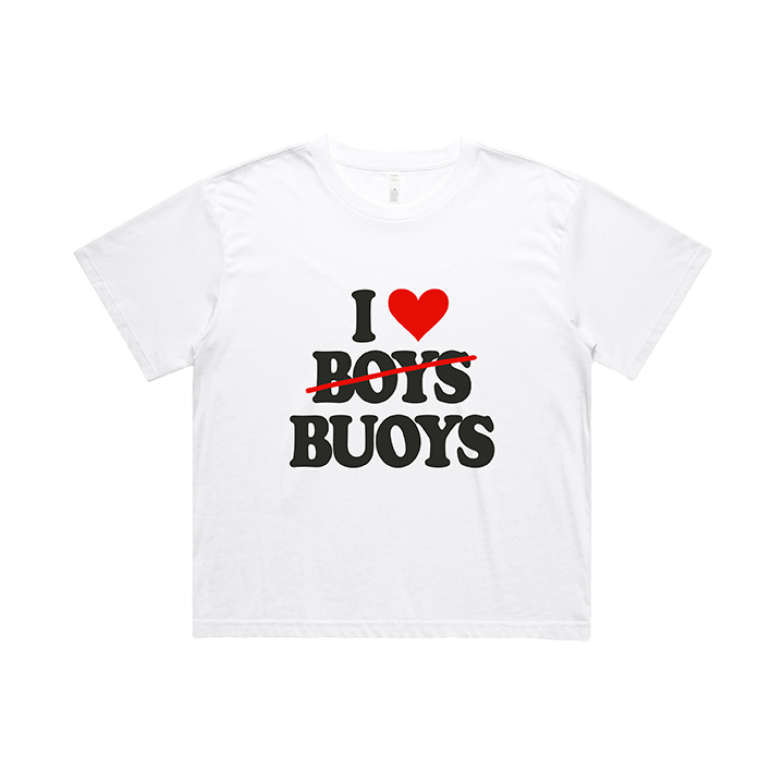 The Buoys / I Love Buoys Crop Tee - Merch Jungle - Official The Buoys music and merch