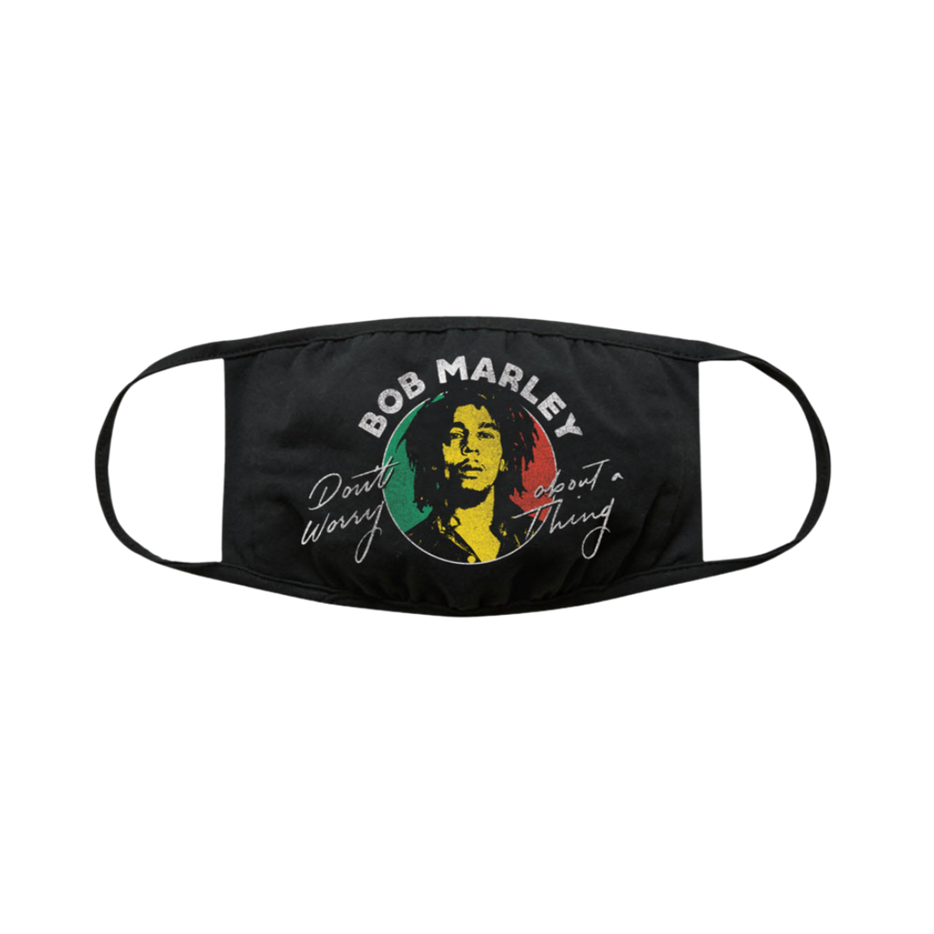 Bob Marley Don't Worry Face Mask - Merch Jungle - Official Bob Marley band merchandise.