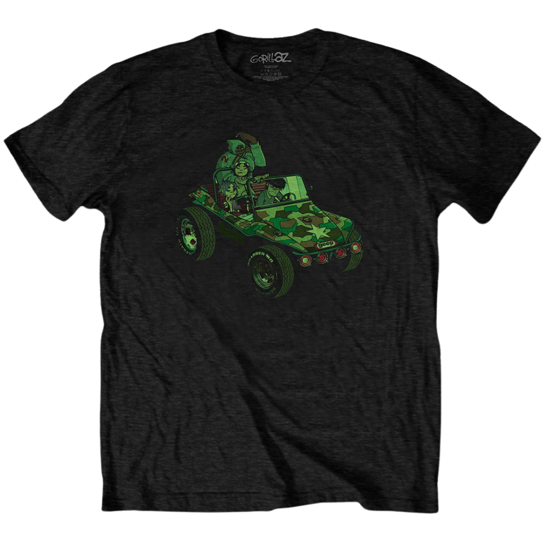 Group Green Jeep Tee - Merch Jungle - Official Gorillaz band t-shirts and band merch.