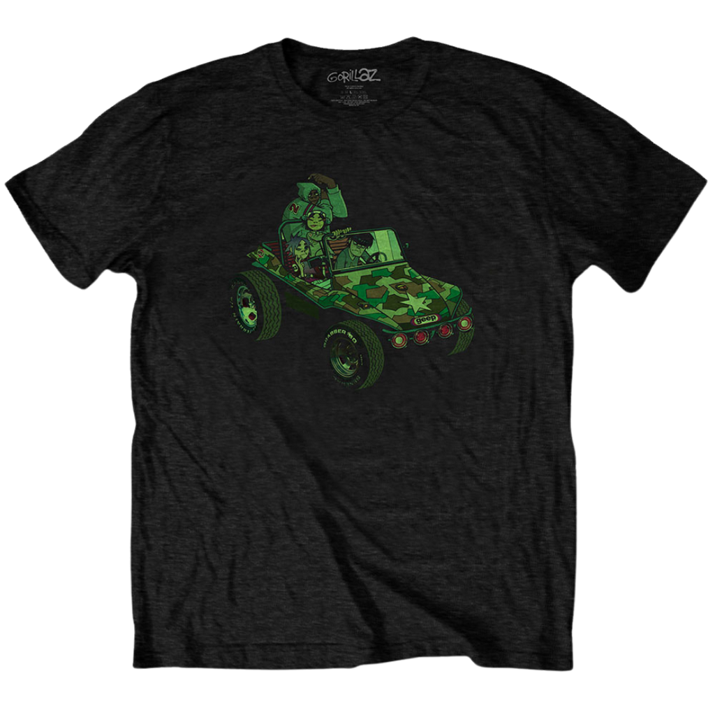 Group Green Jeep Tee - Merch Jungle - Official Gorillaz band t-shirts and band merch.