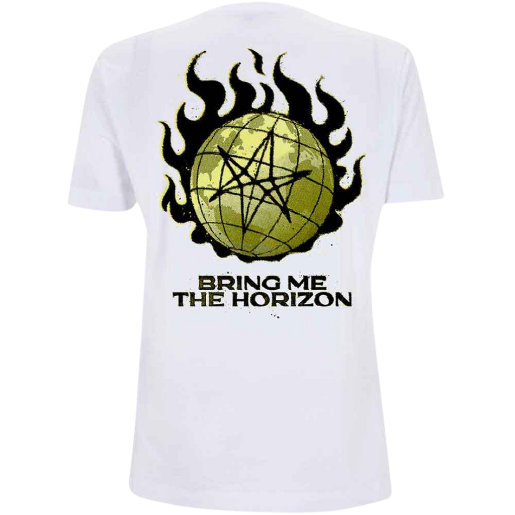 Bring Me The Horizon / Globe Tee (White) - Merch Jungle - Official Bring Me The Horizon band t-shirts and band merch.