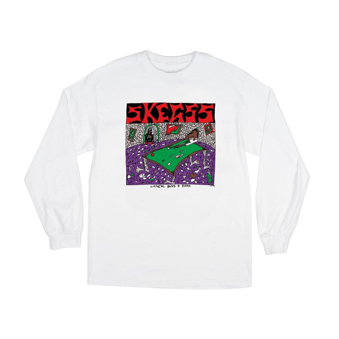 Skegss - Pool - White Long Sleeve Space Mirror Merch