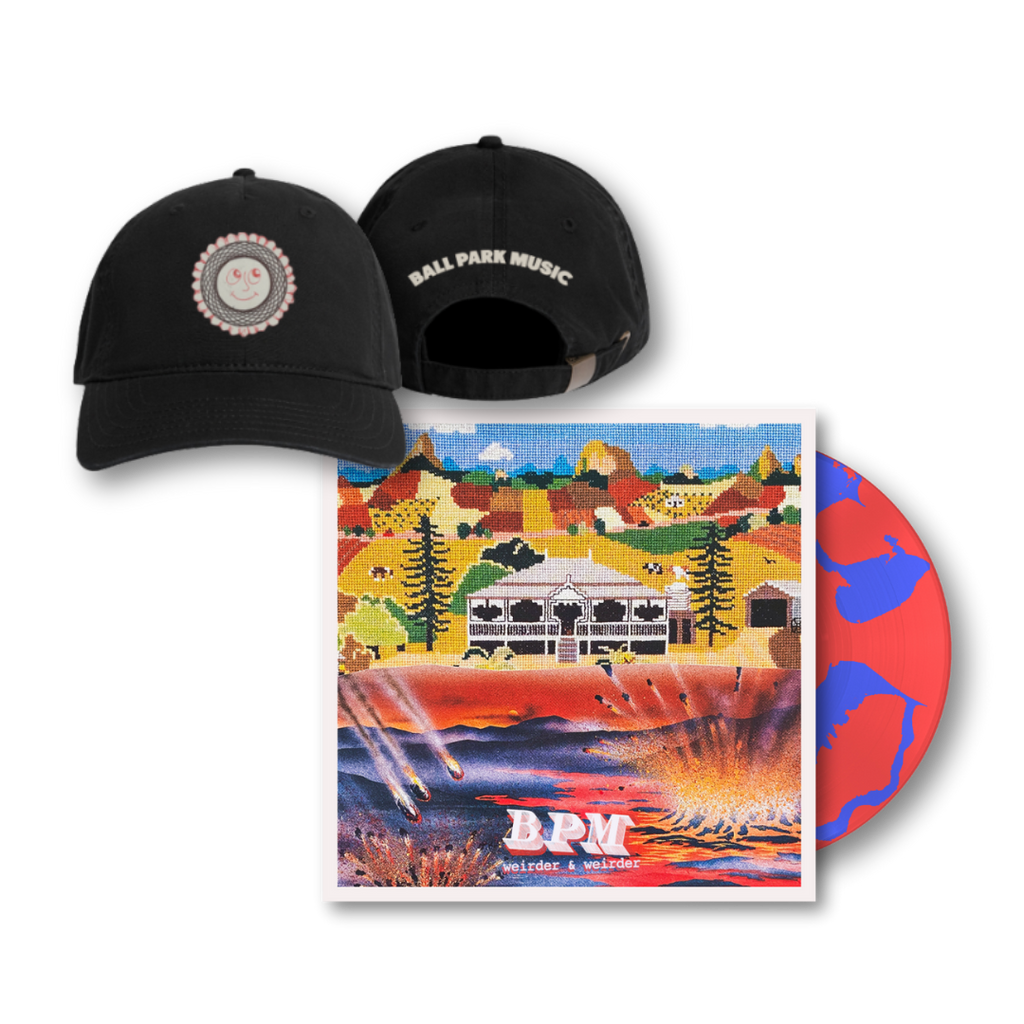 Ball Park Music / Weirder & Weirder (Limited Edition Red/Clear Blue Vinyl) + Smiley Cap Bundle - Merch Jungle - Official Ball Park Music music and merch