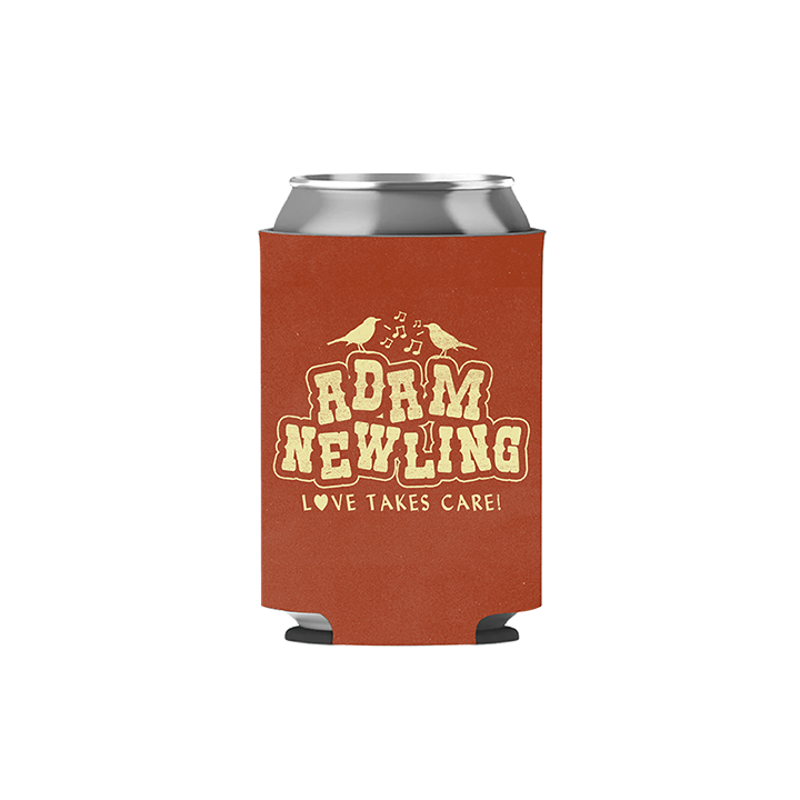 Adam Newling / Love Takes Care Stubby Cooler - Merch Jungle - Official Adam Newling music and merch