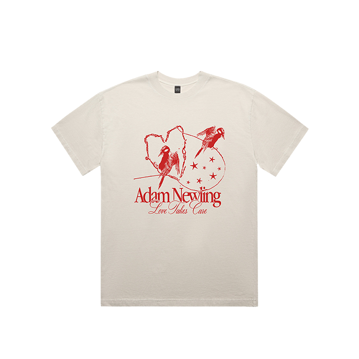 Adam Newling / Love Takes Care Bird Tee - Merch Jungle - Official Adam Newling music and merch
